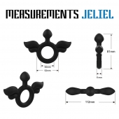 Черное эрекционное кольцо с крыльями Rooster Jeliel Angel - Velv or - в Липецке купить с доставкой