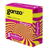Презервативы с анестетиком для продления удовольствия Ganzo Long Love - 3 шт. - Ganzo - купить с доставкой в Липецке