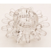 Прозрачное гелевое эрекционное кольцо с шипиками - Toyfa Basic - в Липецке купить с доставкой