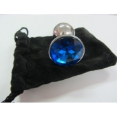 Анальное украшение BUTT PLUG  Small с синим кристаллом - 7 см. - Anal Jewelry Plug - купить с доставкой в Липецке