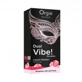 Съедобный жидкий вибратор Dual Vibe! со вкусом клубничного джина с тоником - 15 мл. - ORGIE - купить с доставкой в Липецке