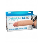 Полый страпон на ремнях 8’’ Hollow Silicone Strap-on - Pipedream - купить с доставкой в Липецке