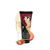 Массажный крем для тела с ароматом клубники и шампанского Sparkling Strawberry Wine - 200 мл. - Shunga - купить с доставкой в Липецке