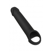 Черная насадка-удлинитель с вибрацией Vibrating Extender With Remote - Dream Toys - в Липецке купить с доставкой