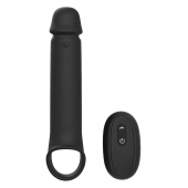 Черная насадка-удлинитель с вибрацией Vibrating Extender With Remote - Dream Toys - в Липецке купить с доставкой