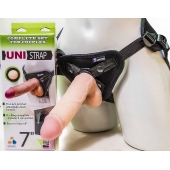 Страпон-унисекс с двумя насадками UNI strap 7  Harness - 19 и 16 см. - LOVETOY (А-Полимер) - купить с доставкой в Липецке