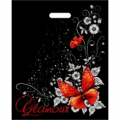 Черный пакет Glamour с вырубной ручкой (38х47 см) - Сима-Ленд - купить с доставкой в Липецке