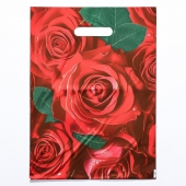 Пакет с цветочным принтом и вырубной ручкой (30х40 см) - Сима-Ленд - купить с доставкой в Липецке