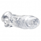 Прозрачная насадка для увеличения члена Realistic Clear Penis Enhancer and Ball Stretcher - 20,3 см. - XR Brands - в Липецке купить с доставкой