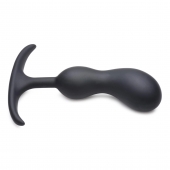 Черный массажер простаты с утяжелителями Premium Silicone Weighted Prostate Plug Medium - 16,3 см. - XR Brands - в Липецке купить с доставкой
