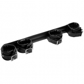 Черная распорка с манжетами для рук и ног Deluxe Rigid Spreader Bar - XR Brands - купить с доставкой в Липецке