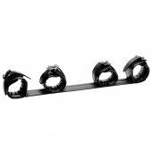 Черная распорка с манжетами для рук и ног Deluxe Rigid Spreader Bar - XR Brands - купить с доставкой в Липецке