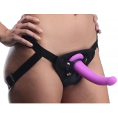 Лиловый поясной страпон Navigator Silicone G-Spot Dildo with Harness - 17,8 см. - XR Brands - купить с доставкой в Липецке