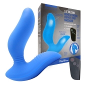 Синий вибромассажер простаты 3,5’’ Remote Control Curve P-spot Massager - 12 см. - Erokay - в Липецке купить с доставкой