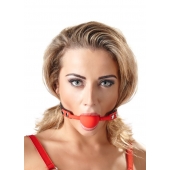 Силиконовый кляп-шар на чёрных ремешках Red Gag silicone - Orion - купить с доставкой в Липецке