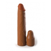 Коричневая насадка на член 2  Silicone X-tension - 20,3 см. - Pipedream - в Липецке купить с доставкой