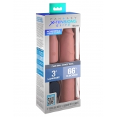 Телесная вибронасадка на член 3  Vibrating Mega X-tension with Remote - 22,9 см. - Pipedream - в Липецке купить с доставкой