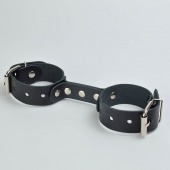 Черные кожаные наручники-фиксатор - Sitabella - купить с доставкой в Липецке