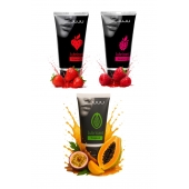 Набор из 3 съедобных лубрикантов JUJU (клубника, малина, тропические фрукты) - JuJu - купить с доставкой в Липецке