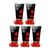 Набор из 5 съедобных лубрикантов JUJU со вкусом клубники - JuJu - купить с доставкой в Липецке