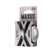 Черные утолщенные презервативы MAXUS Extra Strong с железным кейсом - 3 шт. - Maxus - купить с доставкой в Липецке