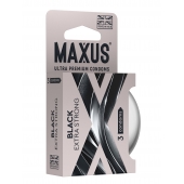 Черные утолщенные презервативы MAXUS Extra Strong с железным кейсом - 3 шт. - Maxus - купить с доставкой в Липецке