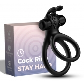 Черное эрекционное виброкольцо с подхватом мошонки Stay Hard - Boys of Toys - в Липецке купить с доставкой