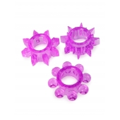 Набор из 3 лиловых эрекционных колец различной формы - Erowoman-Eroman - в Липецке купить с доставкой