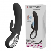 Черный вибратор-кролик Romance Massage - 24 см. - Baile купить в Липецке с доставкой в Orgasmix.ru Черный вибратор-кролик Romance Massage - 24 см. - Baile