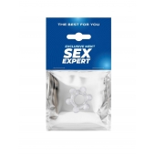 Прозрачное эластичное эрекционное кольцо с 6 шариками - Sex Expert - в Липецке купить с доставкой