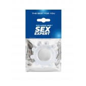 Прозрачное эрекционное кольцо со стимулирующими шариками - Sex Expert - в Липецке купить с доставкой