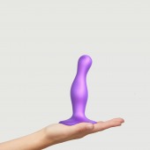 Фиолетовая насадка Strap-On-Me Dildo Plug Curvy size S - Strap-on-me - купить с доставкой в Липецке