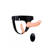 Женский страпон с 2 насадками, вибрацией и пультом ДУ - Erowoman-Eroman - купить с доставкой в Липецке