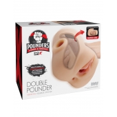 Телесный мастурбатор с вибрацией Double Pounder Vibrating Squeeze Stroker - Pipedream - в Липецке купить с доставкой