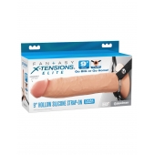 Телесный пустотелый фаллопротез 9’’ Hollow Silicone Strap-On - 24,1 см. - Pipedream - купить с доставкой в Липецке