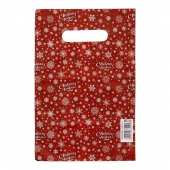 Красный подарочный новогодний пакет с вырубной ручкой (20х30 см) - Сима-Ленд - купить с доставкой в Липецке