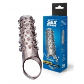 Дымчатая насадка на пенис с шипами и выпуклостями - 12 см. - Sex Expert - в Липецке купить с доставкой