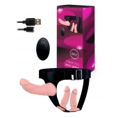 Женский страпон с 3 насадками и вибрацией - Erowoman-Eroman - купить с доставкой в Липецке