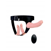 Женский страпон с 3 насадками и вибрацией - Erowoman-Eroman - купить с доставкой в Липецке