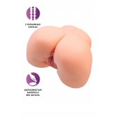 Телесный мастурбатор в форме попки с 2 любовными входами - No Name - в Липецке купить с доставкой