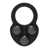 Черное эрекционное кольцо с утяжелителями - Dream Toys - в Липецке купить с доставкой