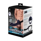 Черный полый страпон с вибрацией Erection Agents - 24,1 см. - NMC - купить с доставкой в Липецке