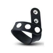 Черное эрекционное кольцо на кнопках - Blush Novelties - в Липецке купить с доставкой