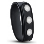 Черное эрекционное кольцо на кнопках - Blush Novelties - в Липецке купить с доставкой