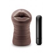 Коричневый мастурбатор-ротик Krystal Vibrating Masturbator - Blush Novelties - в Липецке купить с доставкой