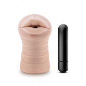 Телесный мастурбатор-ротик Nicole Vibrating Masturbator - Blush Novelties - в Липецке купить с доставкой