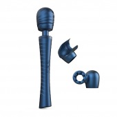 Синий вибромассажёр с насадками Man.wand Edgy - Manwan - в Липецке купить с доставкой
