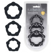 Набор из 3 эрекционных колец Beaded Silicone Cockring Set - Shots Media BV - в Липецке купить с доставкой