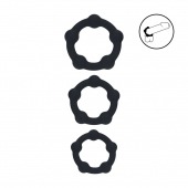Набор из 3 эрекционных колец Beaded Silicone Cockring Set - Shots Media BV - в Липецке купить с доставкой