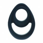 Черное эрекционное кольцо Double Ergo Silicone Cockring - Shots Media BV - в Липецке купить с доставкой